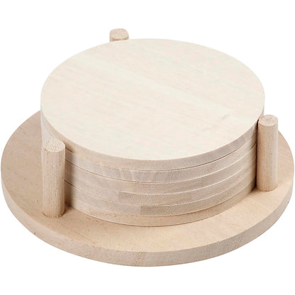 Coaster Slices, dia. 9,5 cm, thickness 5 mm, 6 pc/ 1 pack