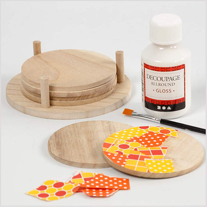 Coaster Slices, dia. 9,5 cm, thickness 5 mm, 6 pc/ 1 pack