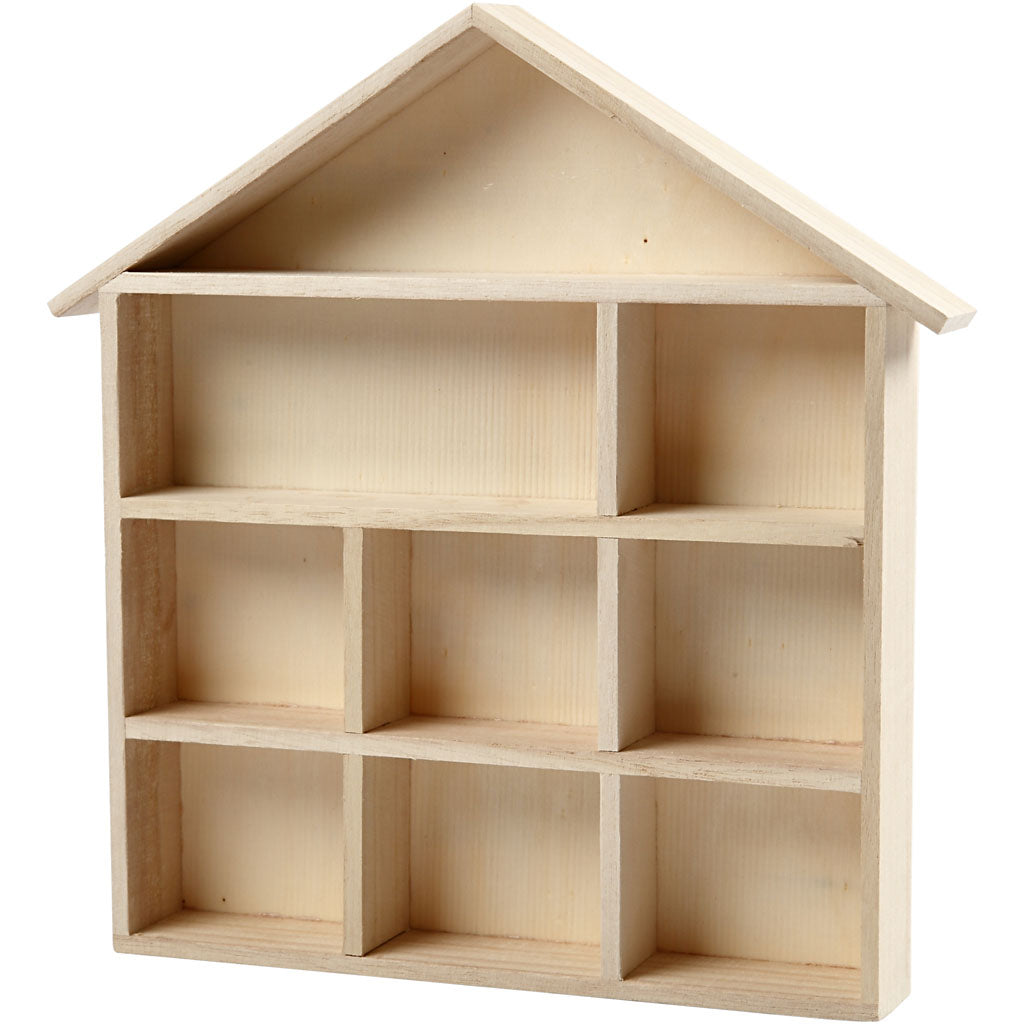 House-Shaped Shelving System, H: 26 cm, L: 3,5 cm, W: 22 cm, size 26x22 cm cm, 1 pc
