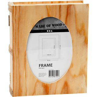 Wooden box in a book shape .
