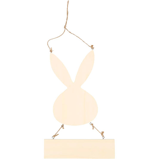 Rabbit with sign, H: 29,5 cm, W: 19,2 cm, 1 pc