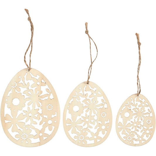 Ornaments, H: 8+10+12 cm, W: 6+7,5+9 cm, thickness 3 mm, 3 pc/ 1 pack