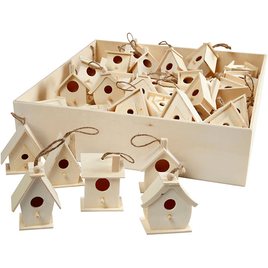 Bird House, H: 7 cm, 6x10 pc/ 1 pack