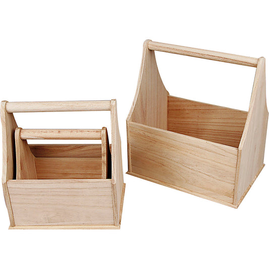 Bottle holder or wood basket - set of 3 pcs.