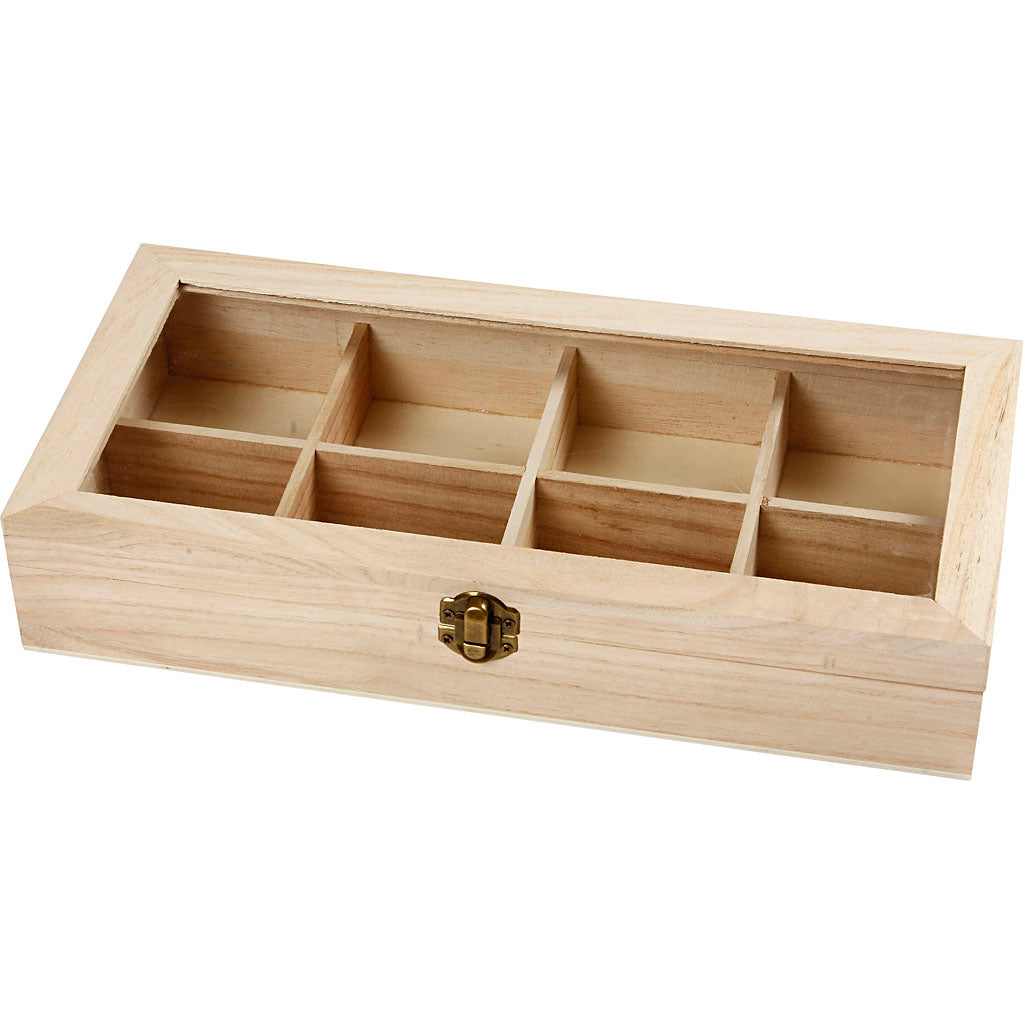 Wooden Box with Glass Lid