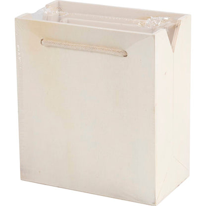 Bag of wood with handle of heavy rope - set of 3 pcs.