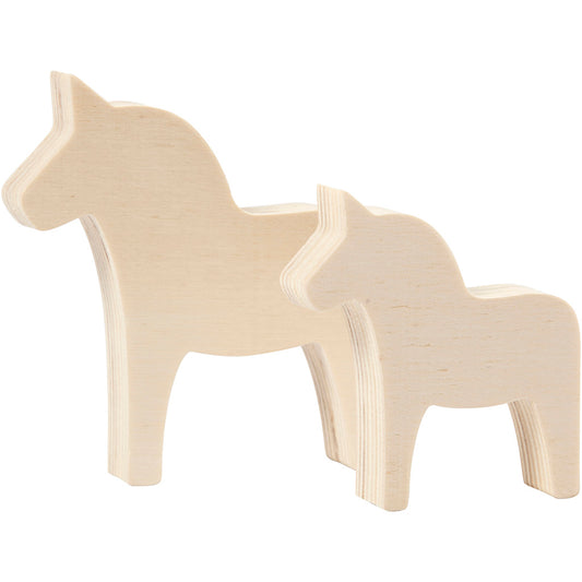 Horse, H: 8+10 cm, W: 7+9,5 cm, thickness 1,8 cm, 2 pc/ 1 pack