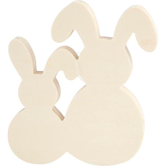 Bunnies, H: 17 cm, W: 16 cm, thickness 2 cm, 1 set
