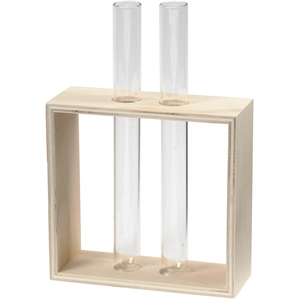 Test tube rack, H: 10+15 cm, D. 4 cm, W: 10,5 cm, 1 pc