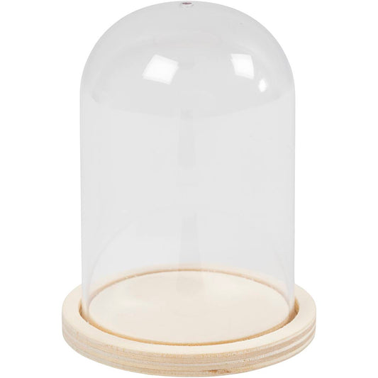 Bell on wooden base, H: 9,5 cm, dia. 6 cm, hole size 3 mm, 1 pc