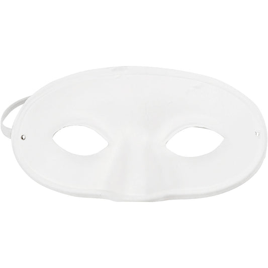 Half Face Masks, H: 9,5 cm, W: 18,5 cm, white, 1 pc