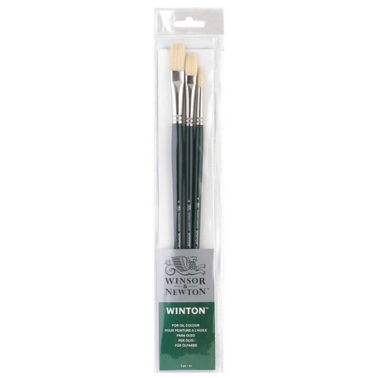 Winsor & Newton Winton L/H 3 Brush Set (R4/F6/Fl8)