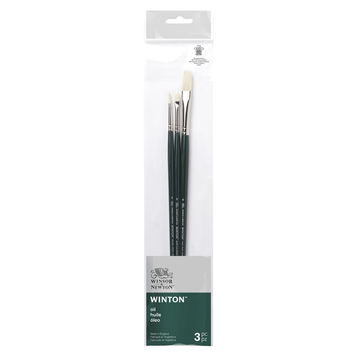 Winsor & Newton Winton Brush Long Handle V2 - Set of 3