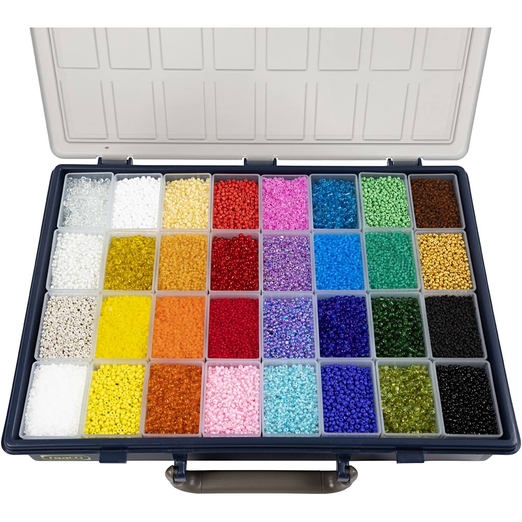Rocaille Seed Beads, dia. 1,7+3+4 mm, size 6/0+8/0+12/0, hole size 0,5-1,2 mm,