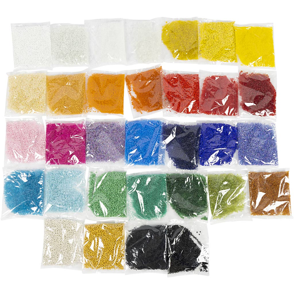 Rocaille Seed Beads, dia. 1,7+3+4 mm, size 6/0+8/0+12/0, hole size 0,5-1,2 mm,