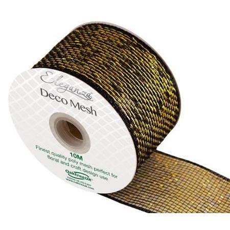 DecoMesh Metallic Black/Gold - 63mmx10m