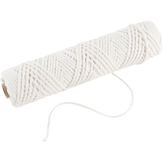 Wick, Suitable for dipped candles (dia. 30 mm) and moulded candles (dia. 80–100 mm) , W: 2 mm, 100 g, 50 m/ 1 roll