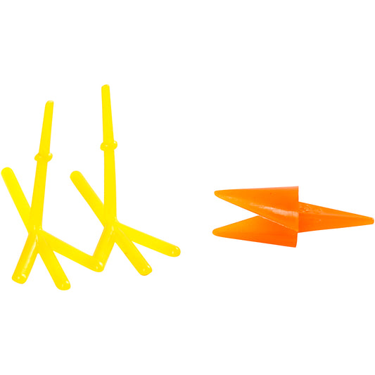 Chicken Beaks and Feet, H: 28 mm, L: 30+37 mm, orange, yellow, 8 set/ 1 pack