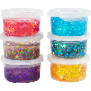 Sequin Clay, blue/green harmony, purple/pink harmony, 6x60 g/ 1 pack
