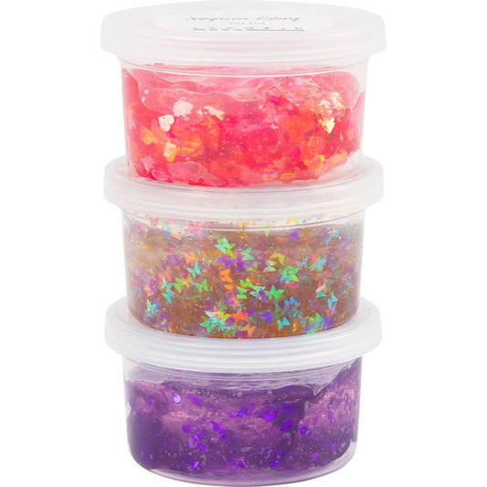 Sequin Clay, purple/pink harmony, 3x60 g/ 1 pack