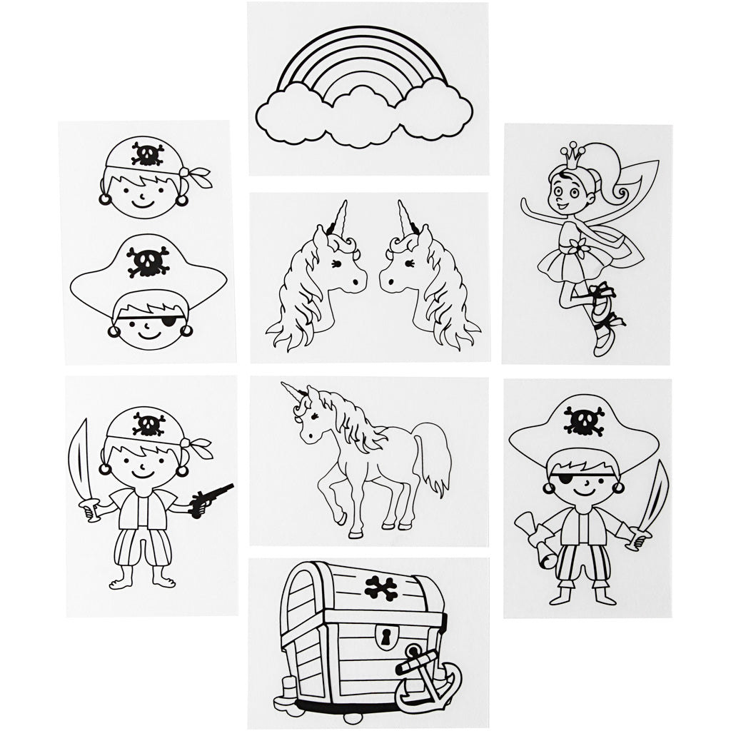 Shrink plastic sheets with motifs, sheet 10,5x14,5 cm, thickness 0,3 mm, 36 sheet-