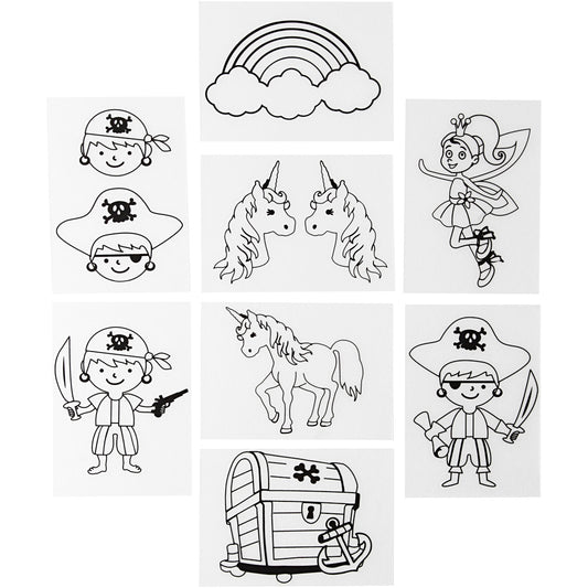 Shrink plastic sheets with motifs, sheet 10,5x14,5 cm, thickness 0,3 mm, 36 sheet-