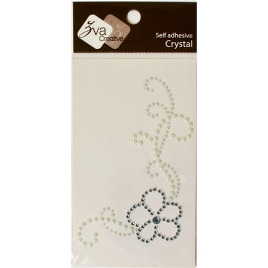 Corner Floral - Blue crystal &