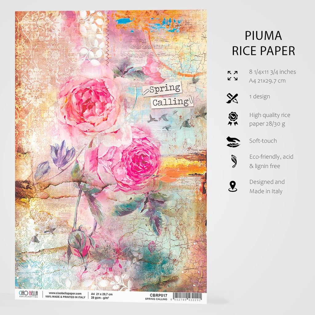 Rice Paper A4 Spring Calling - 5 pack