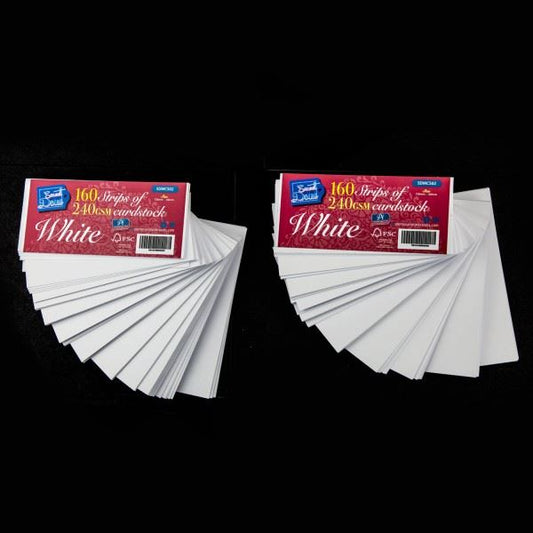 160 Card Strips White 147x76 240gsm Size 147mm x 76mm