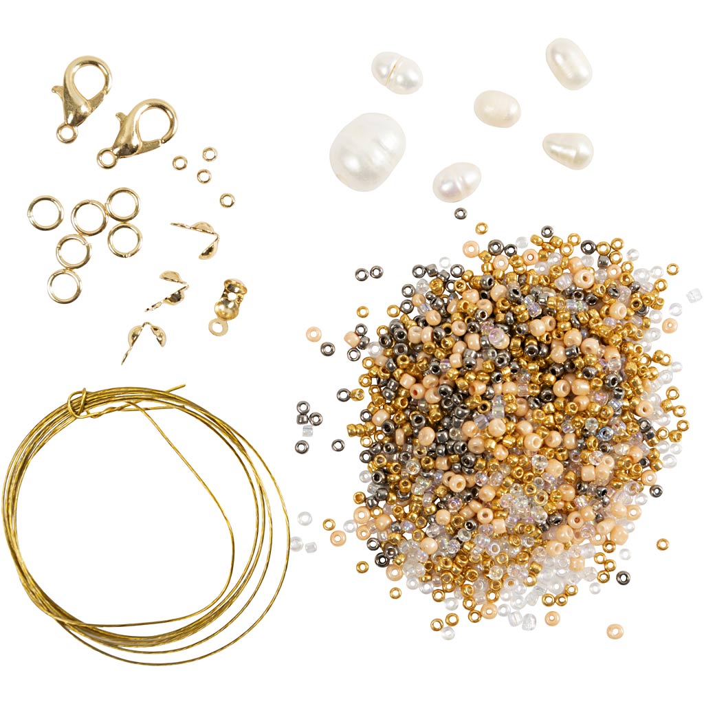 Mini Craft Kit Jewellery, Bracelet and necklace with clasp, 1 pack