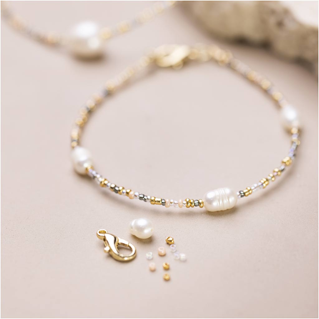 Mini Craft Kit Jewellery, Bracelet and necklace with clasp, 1 pack