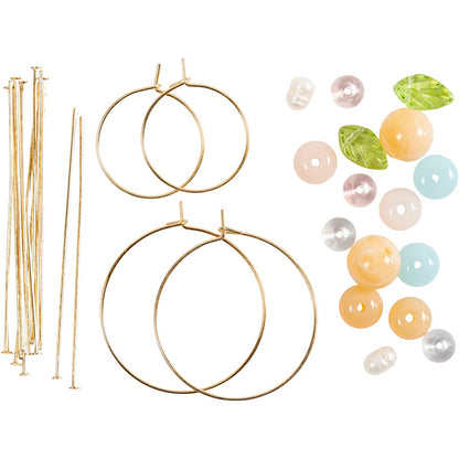 Mini Craft Kit Jewellery, Beading hoops with beads, 1 pack