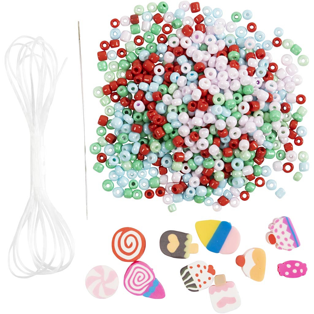 Mini Craft Kit Jewellery, Elastic bracelet and ring, 1 pack