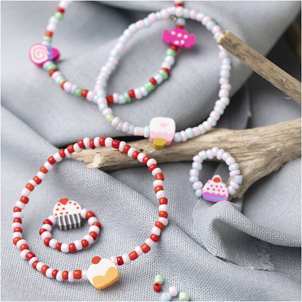 Mini Craft Kit Jewellery, Elastic bracelet and ring, 1 pack