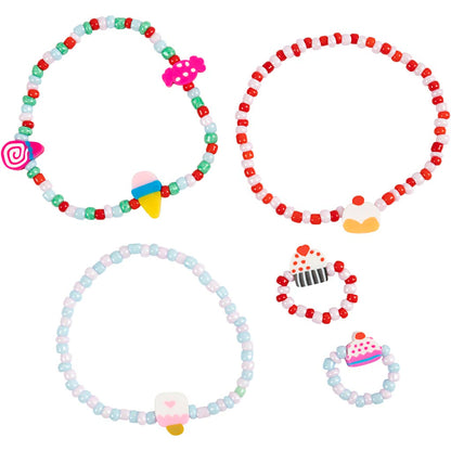 Mini Craft Kit Jewellery, Elastic bracelet and ring, 1 pack