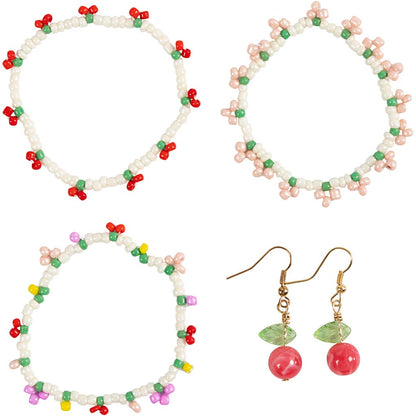 Mini Craft Kit Jewellery, Elastic bracelet and earring, 1 pack