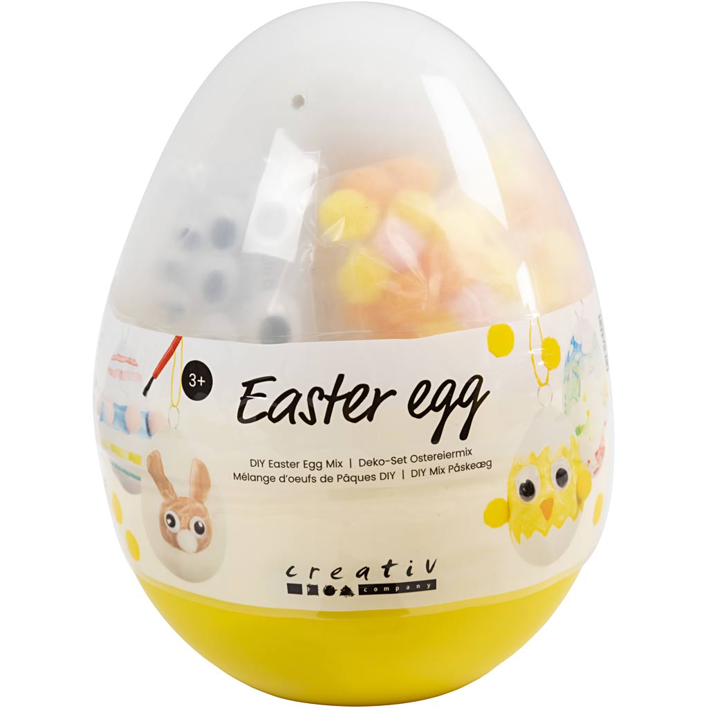 Craft Mix Easter Egg, H: 14 cm, dia. 11 cm, 1 pc