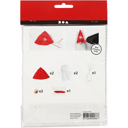Mini Craft Kit, hanging Christmas gnome, H: 11 cm, 1 pack