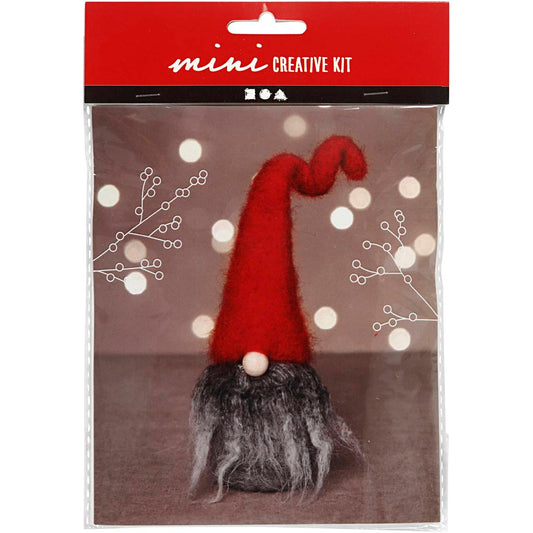 Mini Craft Kit, Christmas gnome w/grey beard, H: 13 cm, 1 pack