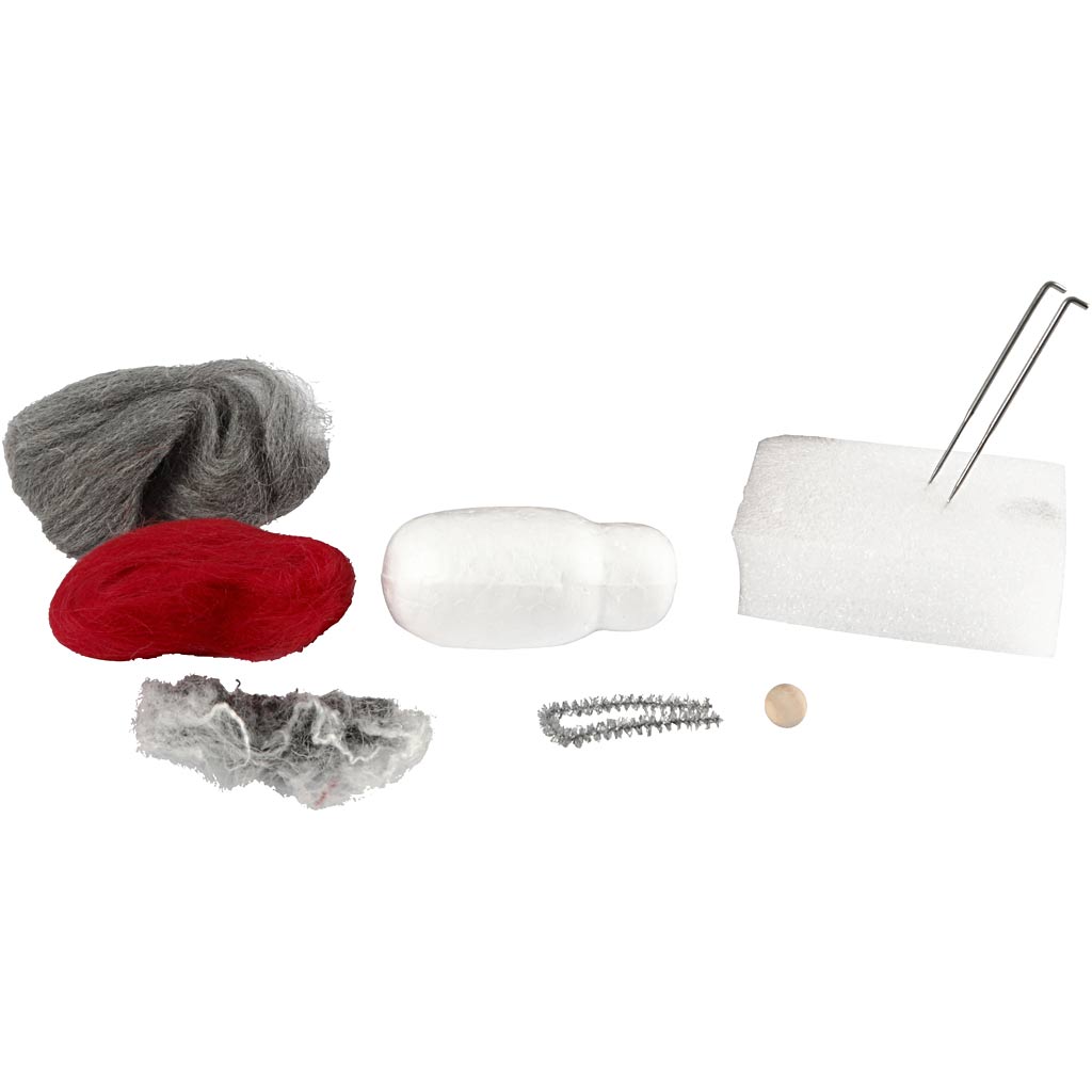 Mini Craft Kit, Christmas gnome w/grey beard, H: 13 cm, 1 pack