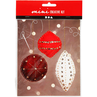 Mini Craft Kit, felt ornaments, H: 9,5+10+15 cm, 1 set