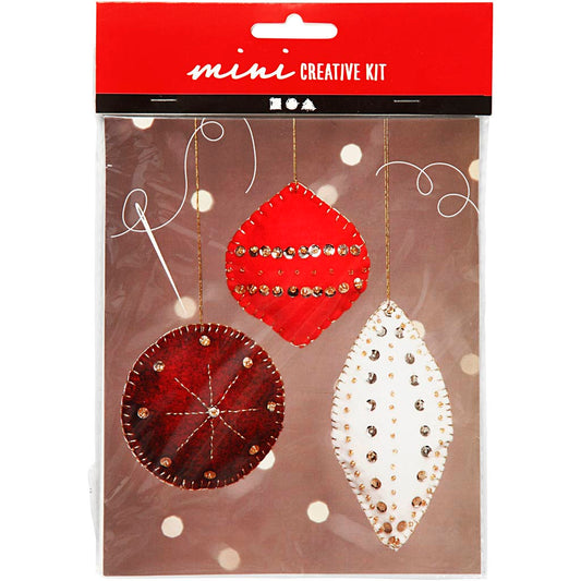 Mini Craft Kit, felt ornaments, H: 9,5+10+15 cm, 1 set