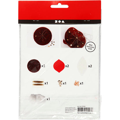 Mini Craft Kit, felt ornaments, H: 9,5+10+15 cm, 1 set