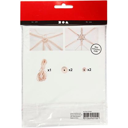 Mini Craft Kit, macramé snowflake, H: 10 cm, 1 pack