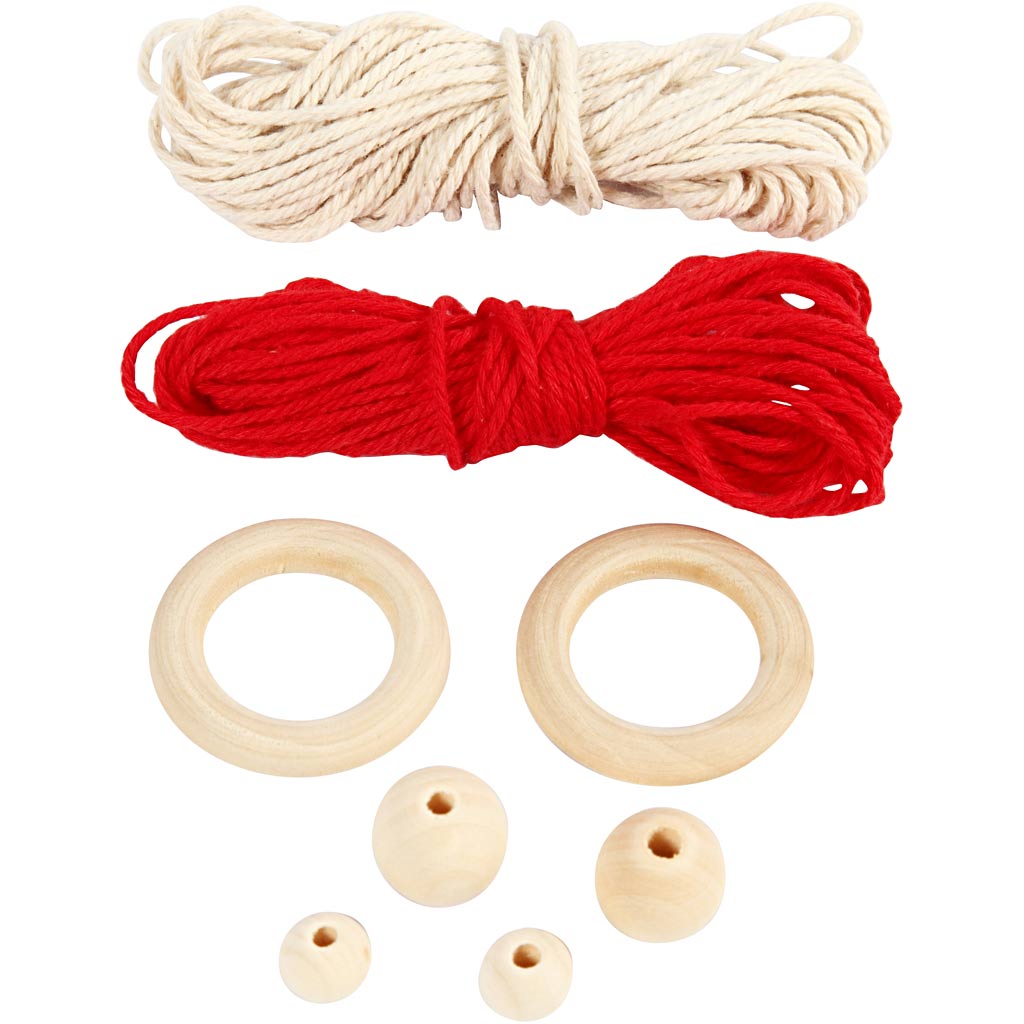 Mini Craft Kit, macramé Christmas elf, H: 14 cm, 1 pack
