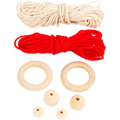 Mini Craft Kit, macramé Christmas elf, H: 14 cm, 1 pack