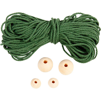 Mini Craft Kit, macramé Christmas tree, H: 11 cm, 1 pack