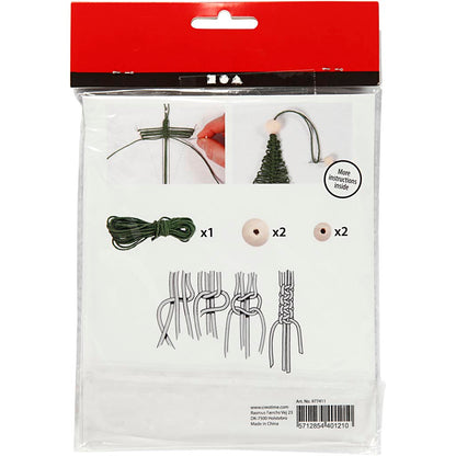 Mini Craft Kit, macramé Christmas tree, H: 11 cm, 1 pack