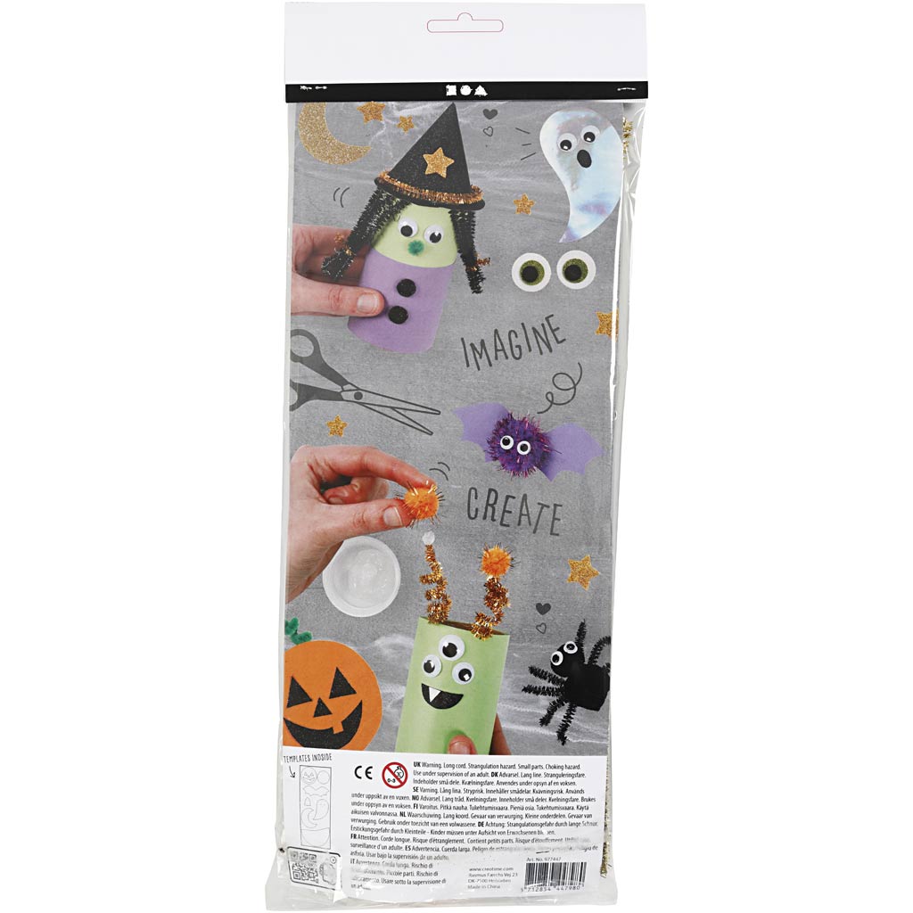 Maxi Craft Kit Decoration, Haunted house, black, light brown, orange, 1 pack