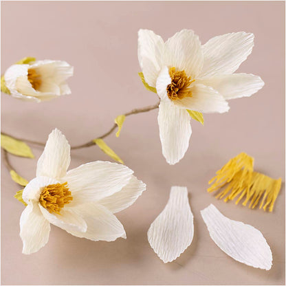 Mini Craft Kit Crepe Paper, Magnolia branch, Crêpe ratio: 180%, 1 pack